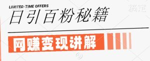 最新闲鱼引流创业粉,日引100+,网创项目虚变现讲解【揭秘】-川川创富网