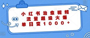 小红书治愈视频,流量超级火爆,单日变现1000+-川川创富网