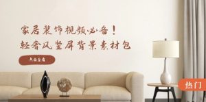 家居装饰视频必备!轻奢风竖屏背景素材包,含清晰、中间虚化、全屏虚化-川川创富网