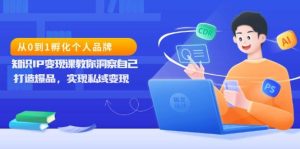 (13678期)从0到1孵化个人品牌,知识IP变现课教你洞察自己,打造爆品,实现私域变现-川川创富网