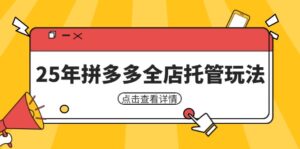 25年拼多多全店托管玩法,矩阵动销裂变玩法如何低风险盈利 新手运营秘籍-川川创富网
