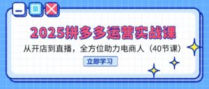 2025拼多多运营实战课，从开店到直播，全方位助力电商人(40节课-川川创富网