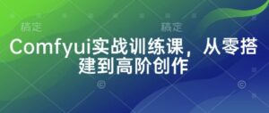 Comfyui实战训练课,从零搭建到高阶创作-川川创富网