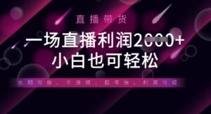 半无人直播带货,一场利润数张,适合所有平台玩法,小白也可轻松-川川创富网