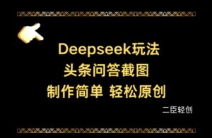 Deepseek头条问答截图，制作简单，轻松原创-川川创富网