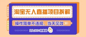 淘宝无人直播项目拆解，操作简单不违规，当天见效 日入300+新赛道-川川创富网