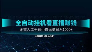 直播助手全自动看大平台直播赚钱，全自动无需人工干预，小白无脑日入1000-川川创富网