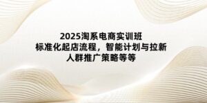 2025淘系电商实训班:标准化起店流程,智能计划与拉新,人群推广策略等等-川川创富网
