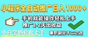 2025年最新风口,小程序自动推广,稳定日入1000+,小白轻松上手-川川创富网