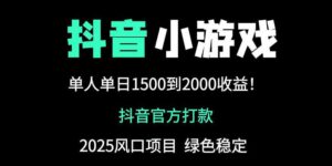 抖音官方小游戏2025全网最新玩法,暴利赚钱项目,单机日入2000+-川川创富网