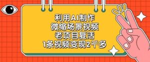 利用AI制作微缩场景视频，老项目复活，1条视频变现2k-川川创富网