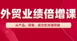 外贸业绩倍增课，从产品，获客，成交抓关键突破-川川创富网