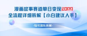 漫画故事赛道单日变现1k+全流程详细拆解-川川创富网