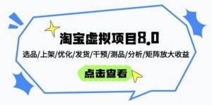 淘宝虚拟项目8.0：选品/上架/优化/发货/干预/测品/分析/矩阵放大收益-川川创富网