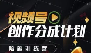 视频号创作分成计划陪跑训练营，手把手教会你如何制作视频，细水长流型项目-川川创富网