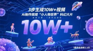 3步生成10W+视频，AI制作微观“小人物世界”科幻大片，条条万赞，1条作品涨粉2.3W-川川创富网