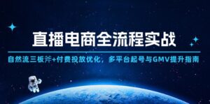 直播电商全流程实战:自然流三板斧+付费投放优化,多平台起号与GMV提升指南-川川创富网