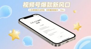 视频号爆款新风口，人生感悟图文这样做，条条播放量直冲 10w+-川川创富网