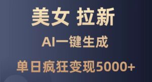 美女暴力拉新,通过AI一键生成,单日疯狂变现5000+,纯小白一学就会!-川川创富网