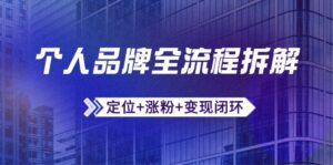 个人品牌全流程拆解:定位+涨粉+变现闭环,微信生态运营与资源整合-川川创富网