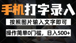 纯手机打字录入项目，按照图片的字输入即可 ，操作简单零门槛24小时都可以做-川川创富网