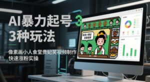 AI暴力起号3种玩法，像素画小人食堂贵妃搞笑视频制作，快速涨粉实操-川川创富网