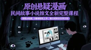 原创悬疑漫画民间故事小说推文全新完整课程， 搭配ai绘画，0基础轻松上手，撸分成和伙伴计划-川川创富网