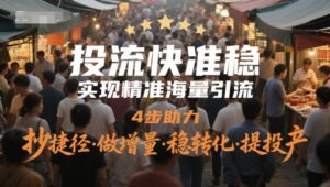 投流快准稳,实现精准海量引流,4步助力,抄捷径·做增量·稳转化·提投产-川川创富网
