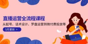 直播运营全流程课程-5月更新:从起号、话术设计、罗盘运营到微付费投放等-川川创富网