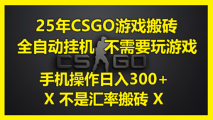 25年CSGO游戏搬砖，全自动挂机，不需要玩游戏，手机操作日入300+。(不…-川川创富网