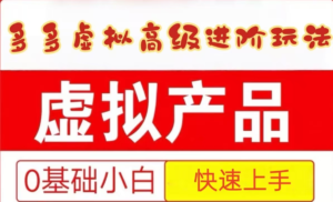 25拼多多虚拟资料高级进阶玩法,小白也能快速上手,保姆级教程-川川创富网