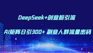 DeepSeek+创业粉引流 AI矩阵日引300+ 副业人群流量密码-川川创富网