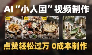 爆款1000W+播放微缩景观迷你小人国AI视频0成本制作全流程教学-川川创富网