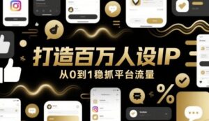 打造百万人设IP,从0到1稳抓平台流量-川川创富网