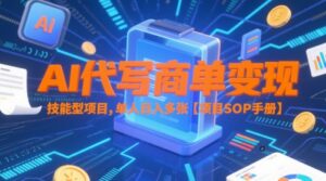 AI代写商单变现,技能型项目,单人日入多张 【项目SOP手册】-川川创富网
