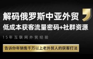 俄罗斯中亚外贸低成本获客流,告诉你年销售千万以上老外贸人的获客打法-川川创富网