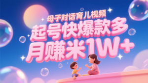 AI生成母子对话育儿类视频,起号快爆款多,小白宝妈轻松学,多渠道变现,月赚米1W+-川川创富网