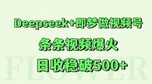Deepseek+即梦做视频号,条条视频爆火,日收稳破500+-川川创富网