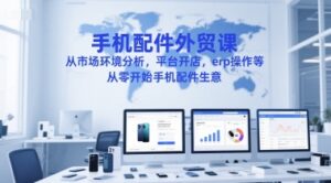 手机配件外贸课,从市场环境分析,平台开店,erp操作等,从零开始手机配件生意-川川创富网