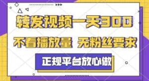 转发视频一天3张+，正规平台放心做，不看播放量，无粉丝要求，随时随地挣收益【揭秘】-川川创富网