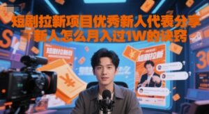 短剧拉新项目优秀新人代表分享新人怎么月入过1W的诀窍-川川创富网