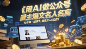 用AI做公众号流量主爆文名人名言,10分钟一篇爆文,最高月入5位数-川川创富网