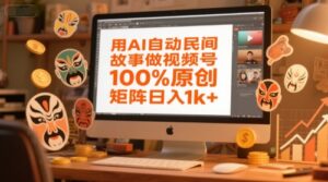 用AI自动民间故事做视频号,100%原创,矩阵日入1k+-川川创富网