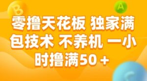 零撸天花板,独家满包技术,不用养机,一小时撸满50+,收益稳定【揭秘】-川川创富网