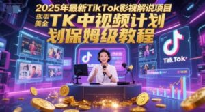 2025年最新TikTok影视解说项目，新手也能挣美金，TK中视频计划保姆级教程-川川创富网