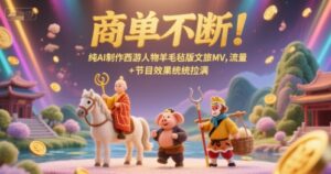 商单不断！纯AI制作西游人物羊毛毡版文旅MV，流量+节目效果统统拉满-川川创富网