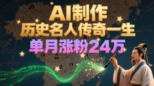 暴力起号！用AI制作历史名人传奇一生，单月涨粉24万，涨粉+变现赛道黑马来了-川川创富网