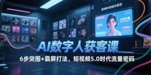 AI数字人获客课,6步突围+霸屏打法,短视频5.0时代流量密码-川川创富网