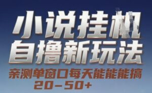 小说自撸新玩法 — 亲测单窗口每天能搞 20-50+，支持矩阵化批量操作【揭秘】-川川创富网
