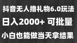 最新风口暴力撸金技术,无人撸礼物,长期稳定 一天收益2000+,小白当天…-川川创富网